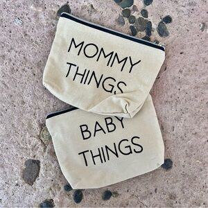 Beige Canvas Pouches Set